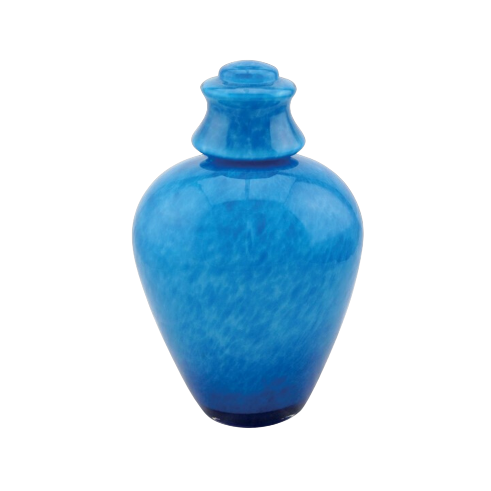 Phenicia Aqua Glass Urn