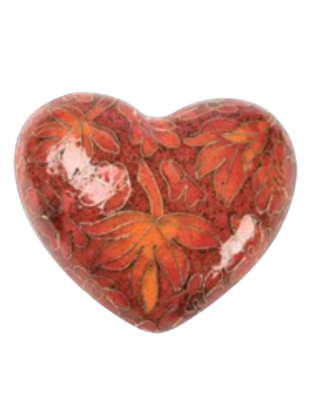 Autumn Leaves Heart Urn